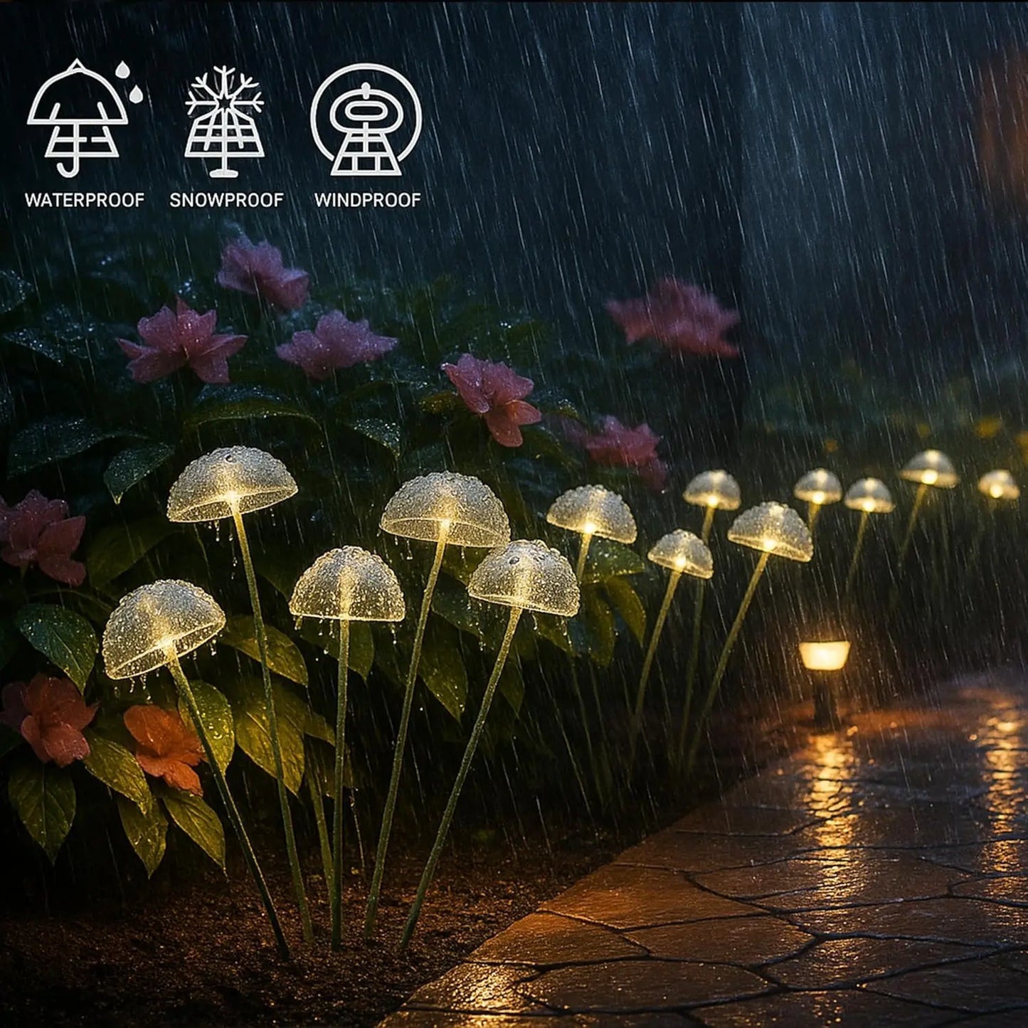 Solar Mushroom Garden Lights – Waterproof LED Pathway Decor