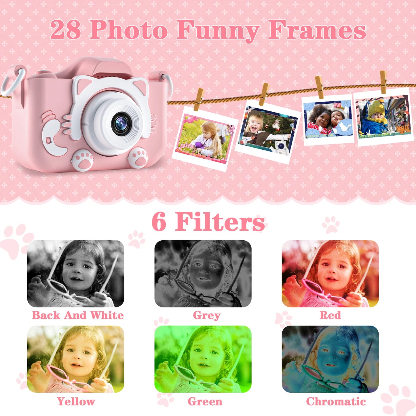 1080P Kids Digital Camera – HD Toddler Video Camera with Silicone Case