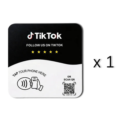 NFC 215 square programmable for Google Review Card NFC Station Table 13.56Mhz QR code editable Standing Card
