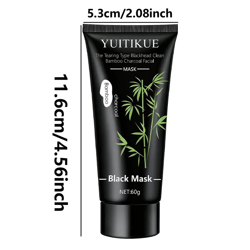 YUITIKUE Bamboo Charcoal Black Mask 60g - Tearing Type Deep Cleanse, Blackhead Removal for Clear Skin
