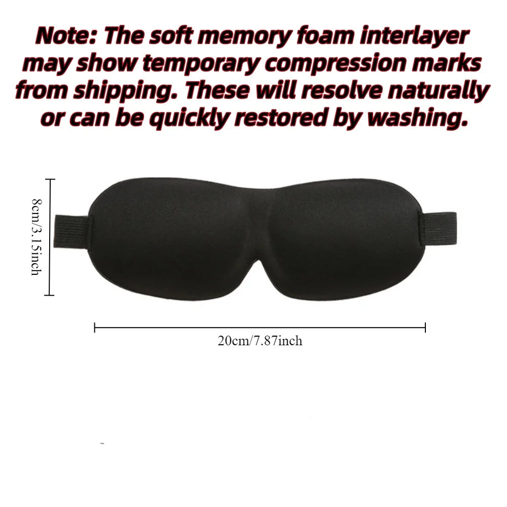 3D Memory Foam Sleep Mask – Lightweight Blindfold for Travel &amp; Rest