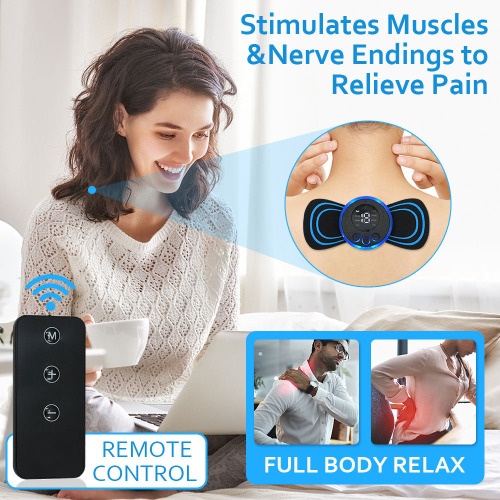 EMS Neck &amp; Back Massager – Low-Frequency Muscle Stimulator for Pain Relief