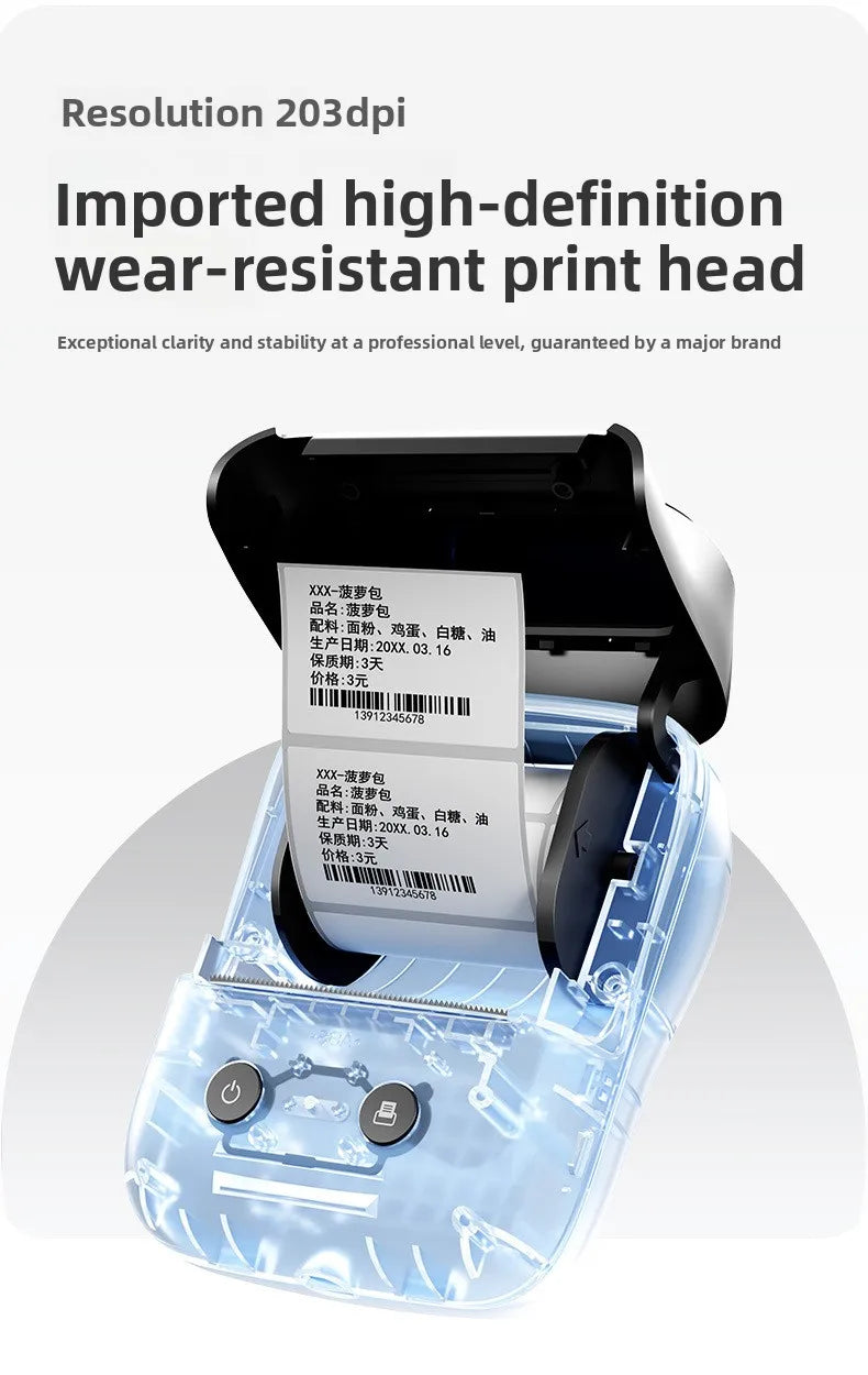 M108 Bluetooth Thermal Label Printer – Portable Self-Adhesive Printer for E-Commerce