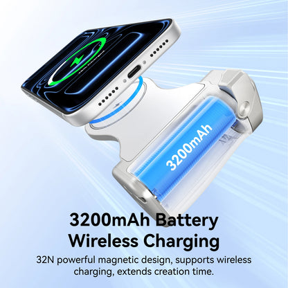 TELESIN Magnetic Phone Camera Shoot Hand Grip 3200Mha Powerbank Wireless Charging Phone Holder Remote Shooting Aid for Iphone