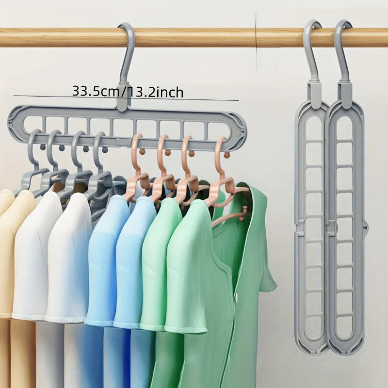 شماعات ملابس قابلة للطي موفرة للمساحة - مجموعة من 3، 9 طبقات