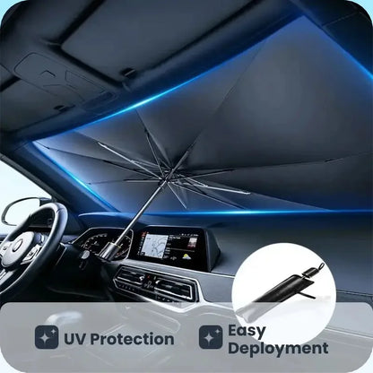 Foldable Car Windshield Sunshade – Portable UV-Blocking Sun Umbrella