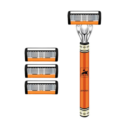 6-Blade Stainless Steel Safety Razor Set – Precision Shaving Kit for Men