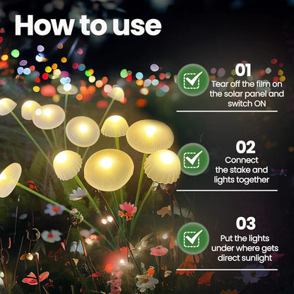 Solar Mushroom Garden Lights – Waterproof LED Pathway Decor
