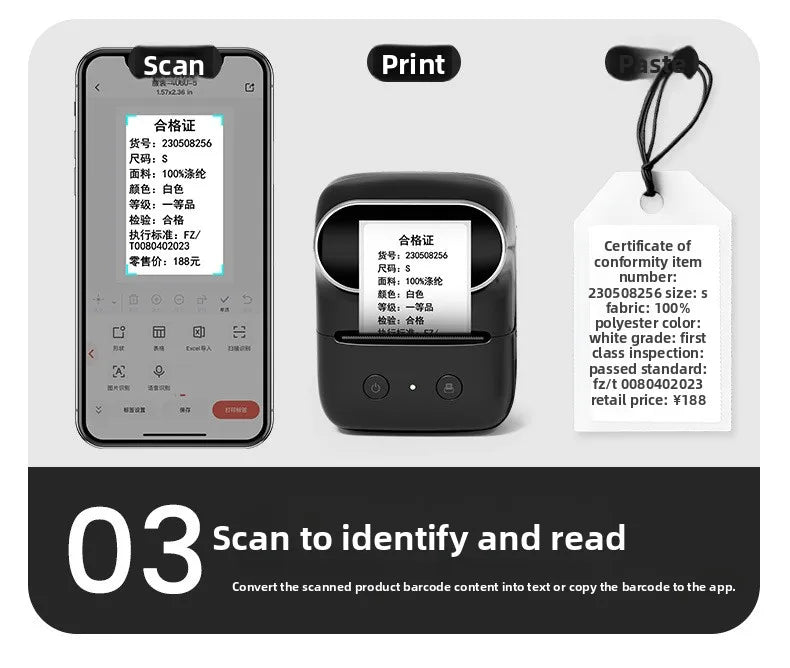 M108 Bluetooth Thermal Label Printer – Portable Self-Adhesive Printer for E-Commerce