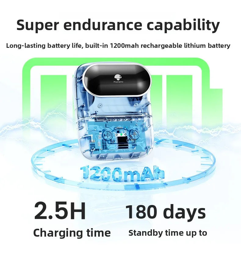 M108 Bluetooth Thermal Label Printer – Portable Self-Adhesive Printer for E-Commerce
