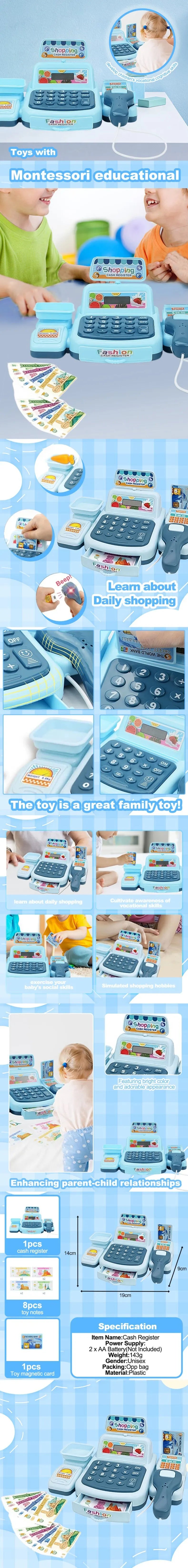 Kids Pretend Play Cash Register – Interactive Toy with Lights &amp; Sound