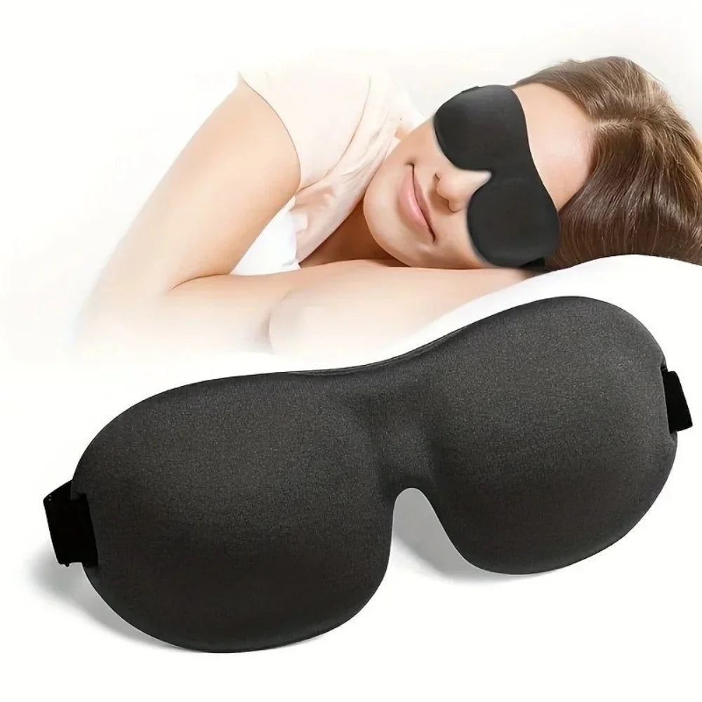 3D Memory Foam Sleep Mask – Lightweight Blindfold for Travel &amp; Rest