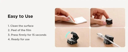 Magnetic Cable Clips – Adhesive Cord Organizer for Desk &amp; Office