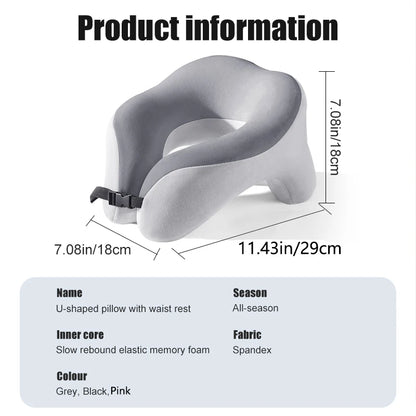 Travel Neck Pillow Slow Rebound Memory Foam U-shaped Pillow Comfortable Soft Car and Airplane Neck Pillow Office Nap