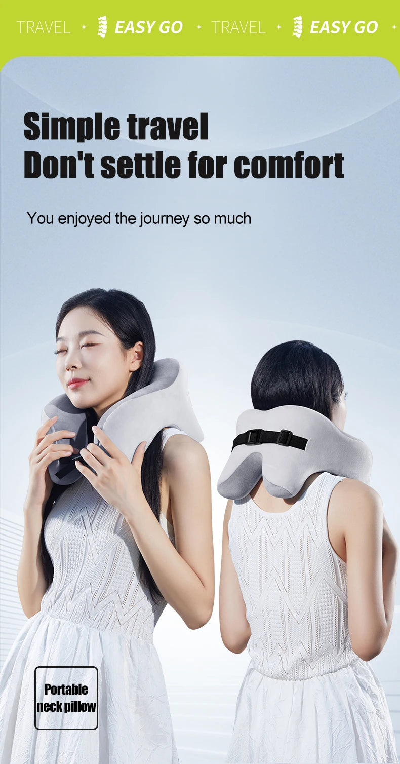 Travel Neck Pillow Slow Rebound Memory Foam U-shaped Pillow Comfortable Soft Car and Airplane Neck Pillow Office Nap