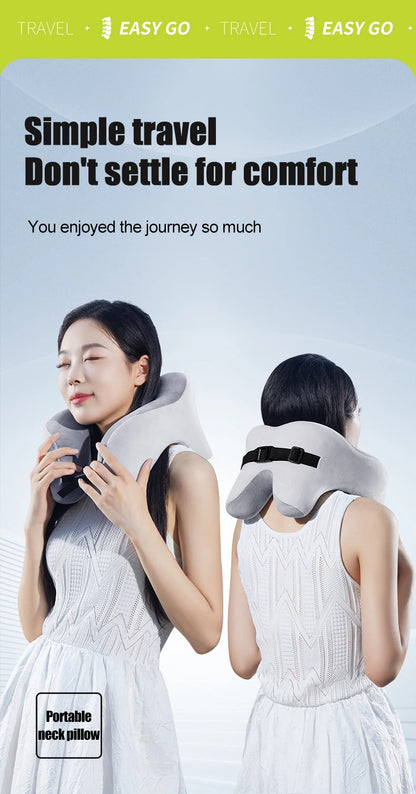 Travel Neck Pillow Slow Rebound Memory Foam U-shaped Pillow Comfortable Soft Car and Airplane Neck Pillow Office Nap
