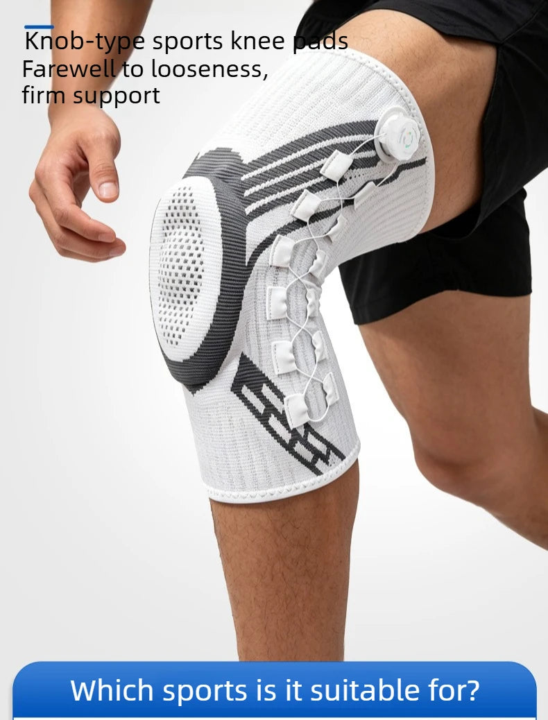 Sports knee support strap with spring support silicone shock absorption suitable for running basketball hiking outdoor sports