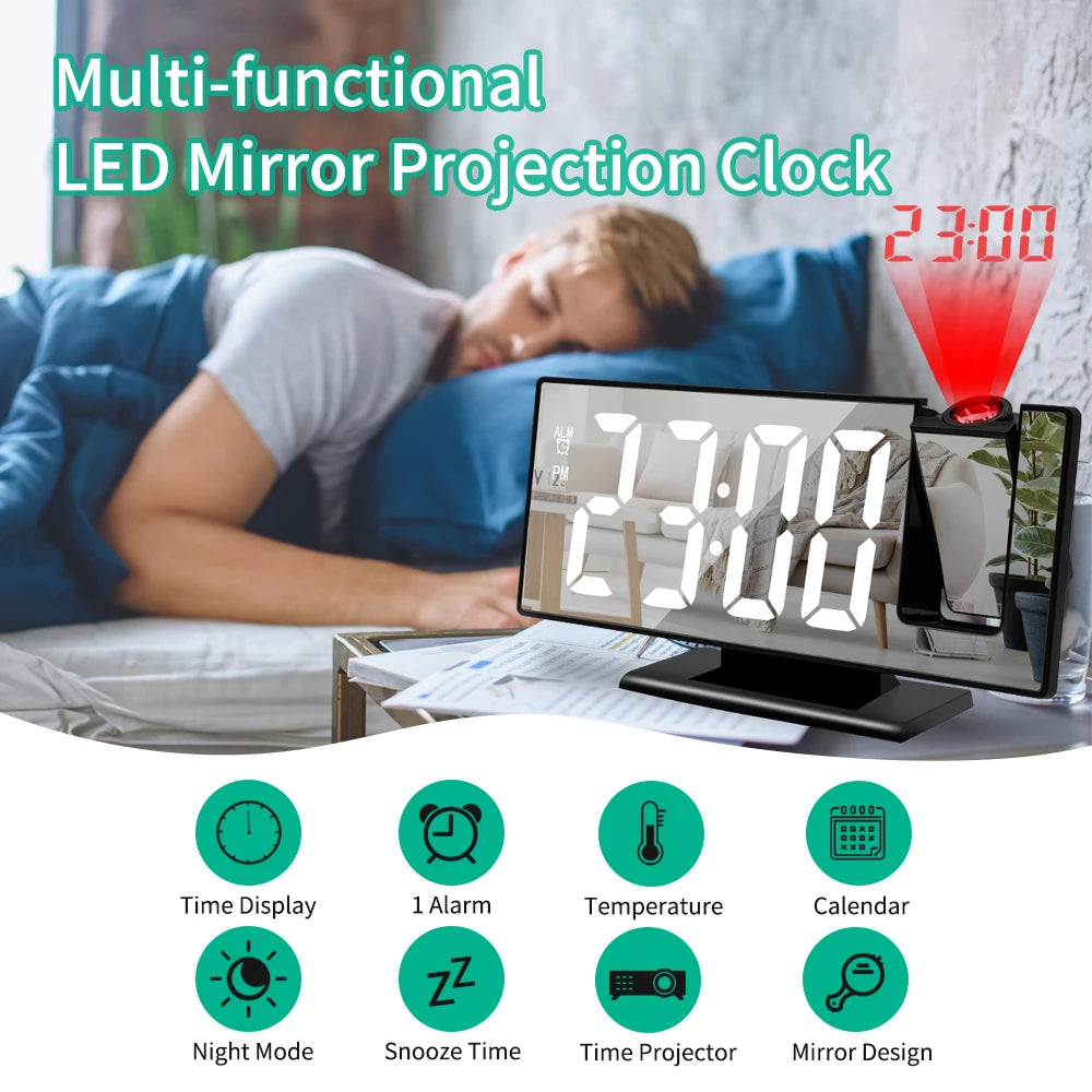 منبه عرض على الحائط 180 درجة - شاشة LED لدرجة الحرارة