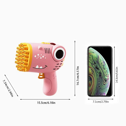 Dinosaur Bubble Machine – Handheld Electric Bubble Gun for Kids