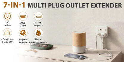 وصلة كهرباء قابلة للسحب مع منافذ USB – للمقابس التي يصعب الوصول إليها