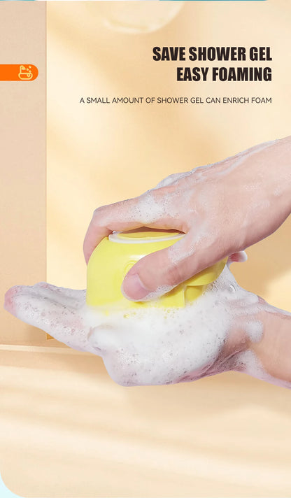 Silicone Pet Bathing Brush – Shampoo Dispenser Massage Brush for Dogs &amp; Cats