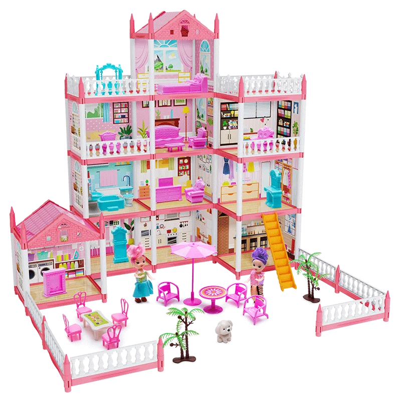 3D DIY Assembly Villa Dollhouse – LED Princess Castle Toy Set