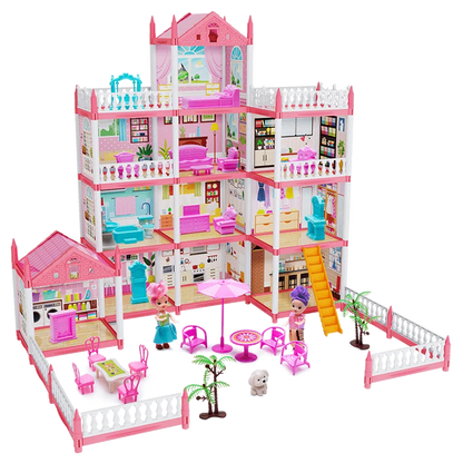 3D DIY Assembly Villa Dollhouse – LED Princess Castle Toy Set