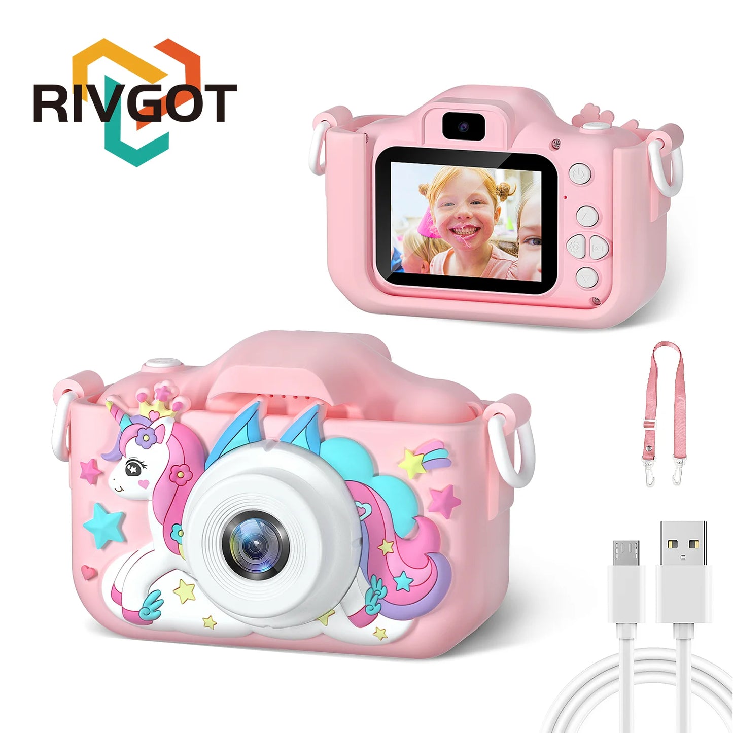 1080P Kids Digital Camera – HD Toddler Video Camera with Silicone Case