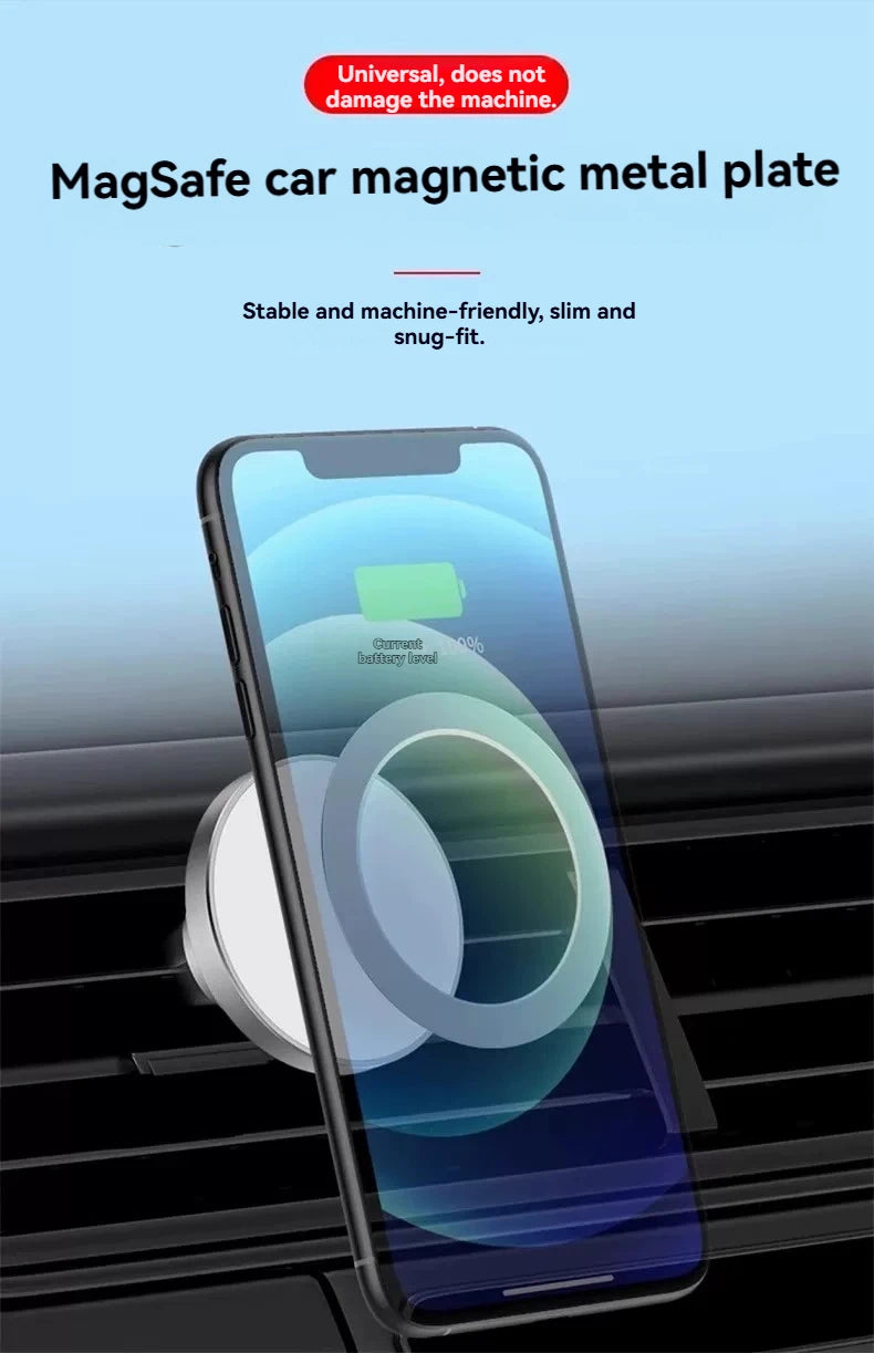 Magnetic Vacuum Car Phone Mount – Foldable Strong-Suction Holder