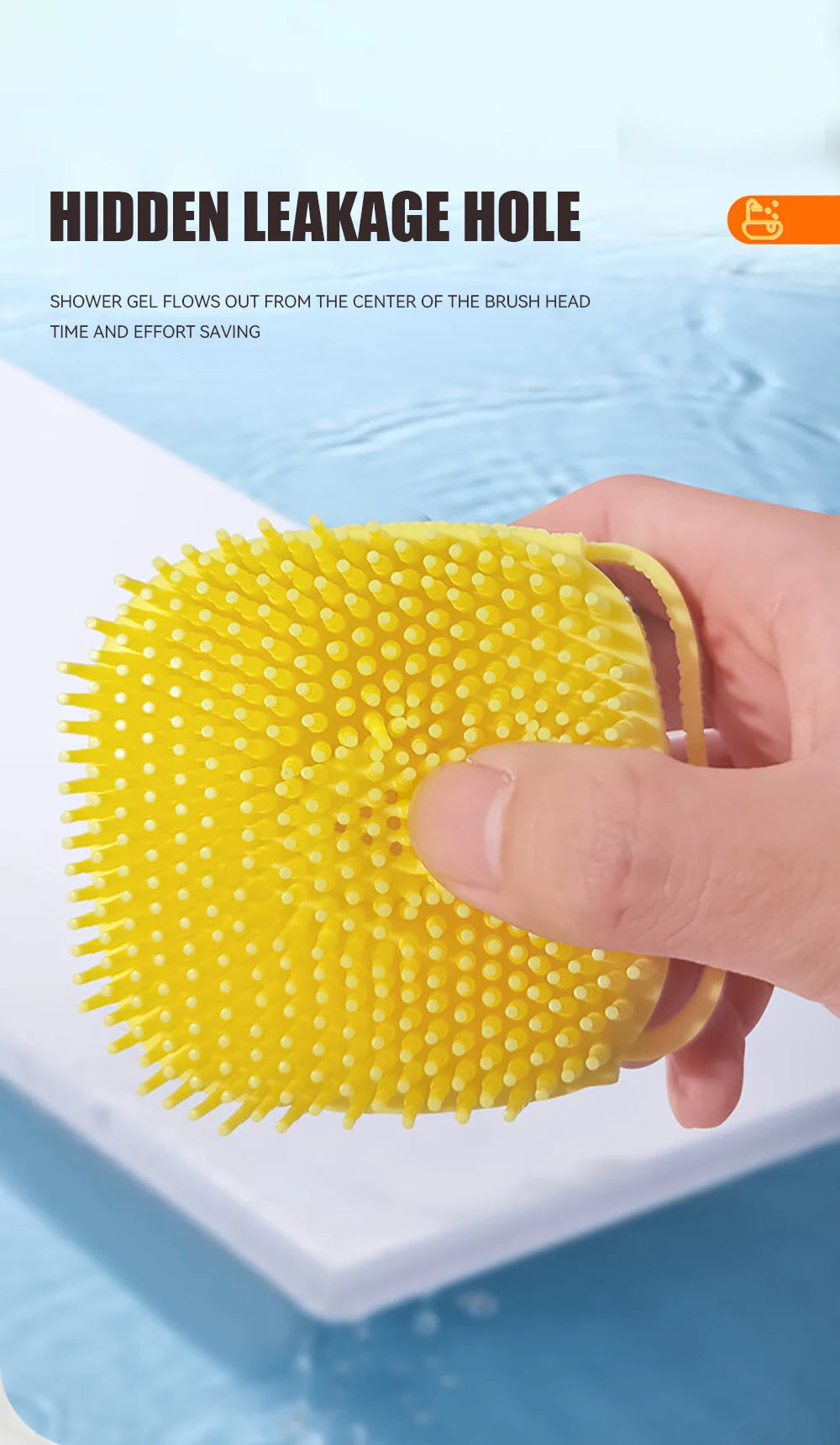 Silicone Pet Bathing Brush – Shampoo Dispenser Massage Brush for Dogs &amp; Cats