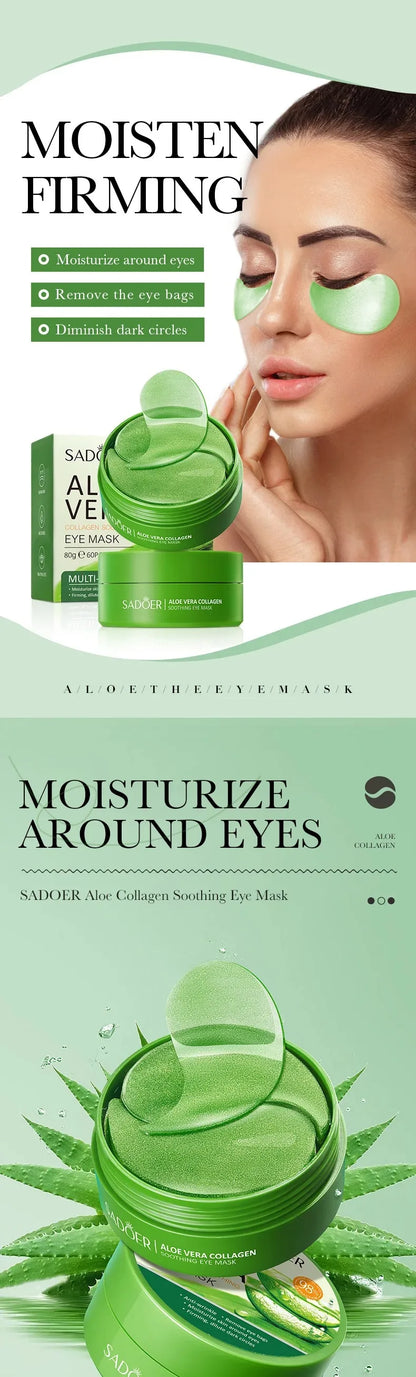Aloe Vera Collagen Eye Mask (60pcs) – Anti-Dark-Circle Eye Patches