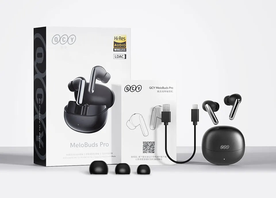 QCY MeloBuds Pro ANC Wireless Earbuds – Bluetooth 5.3 Hi-Res LDAC, 34H Battery
