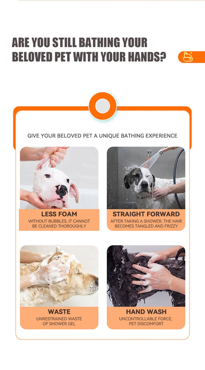 Silicone Pet Bathing Brush – Shampoo Dispenser Massage Brush for Dogs &amp; Cats