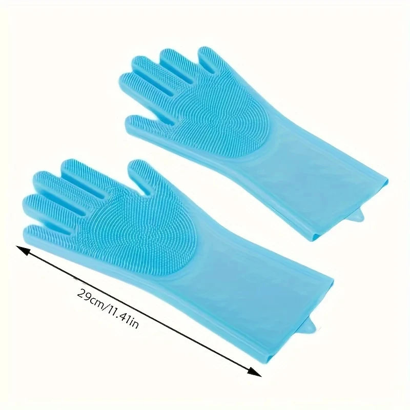 Silicone Pet Grooming Gloves – Dog & Cat Bathing Shampoo Hair Removal Glove