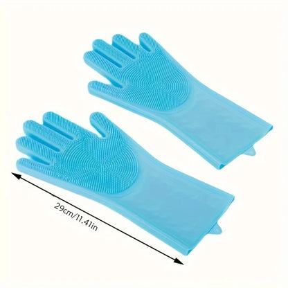 Silicone Pet Grooming Gloves – Dog & Cat Bathing Shampoo Hair Removal Glove