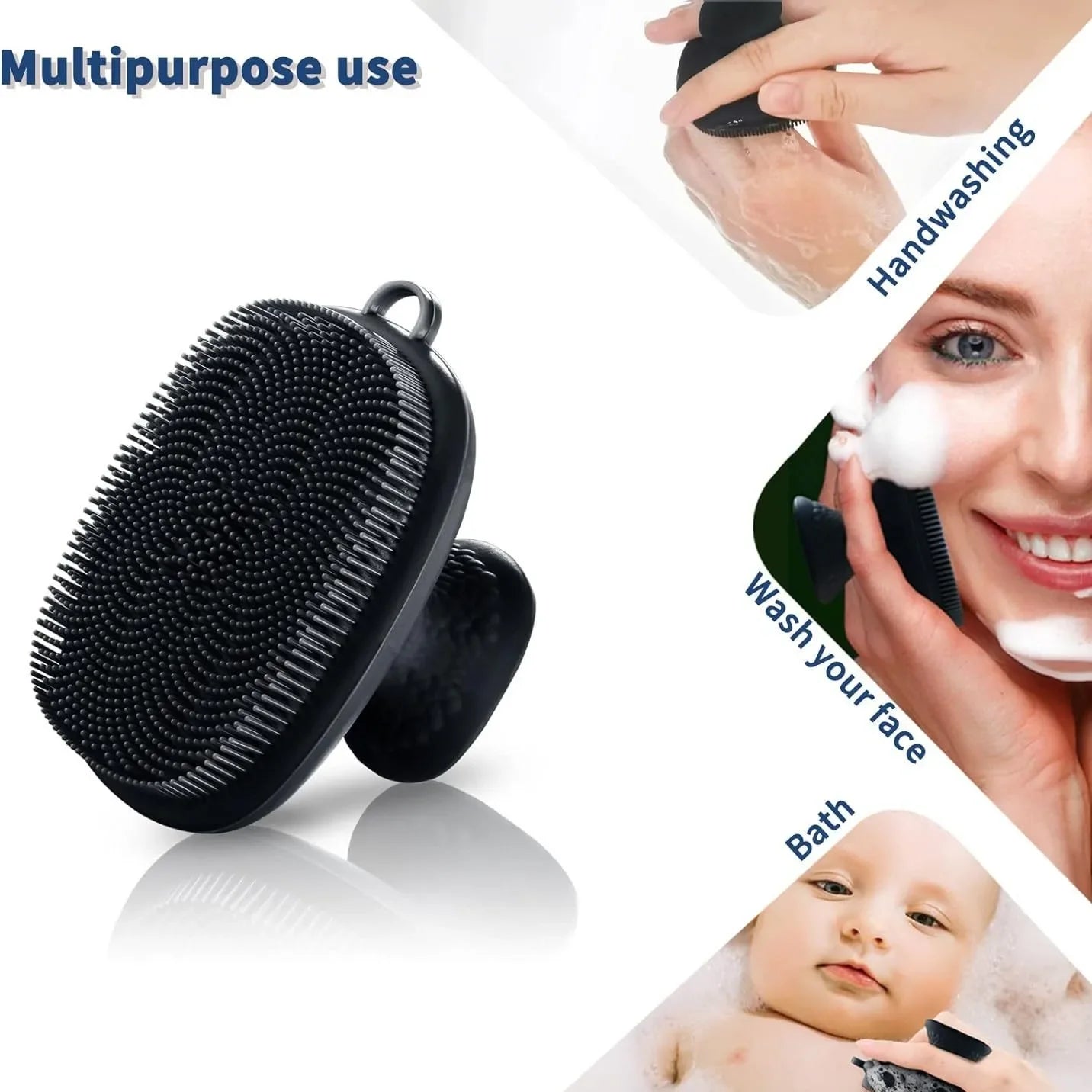 Silicone Facial Cleansing Brush – Manual Face Wash Scrubber for Men & Women