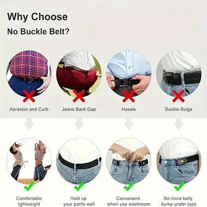 Traceless Invisible Elastic Belt – No-Buckle Stretch Belt for Jeans & Pants