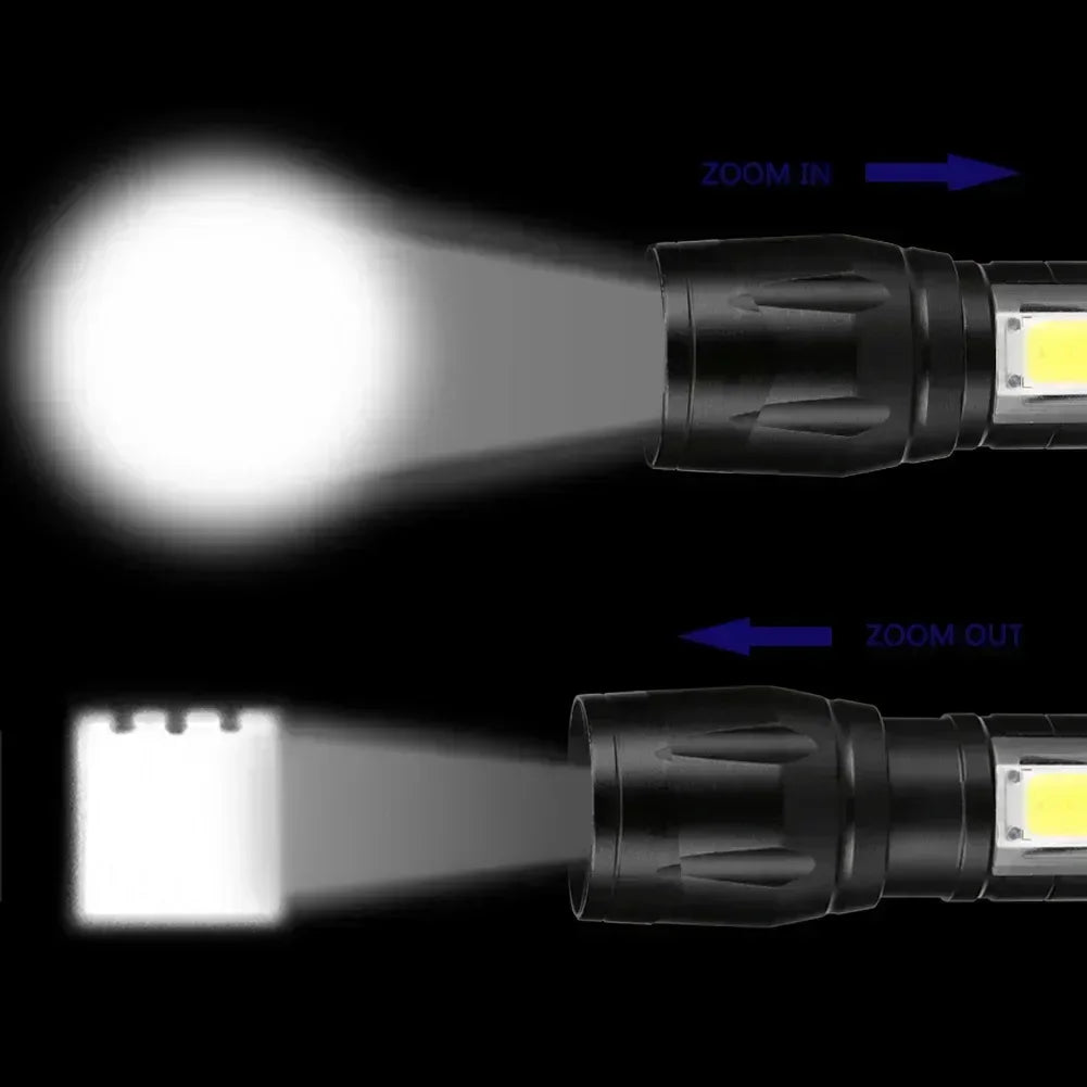 مصباح يدوي LED قابل لإعادة الشحن بقوة 100000 لومن – كشاف تكتيكي مقاوم للماء للتخييم وصيد الأسماك