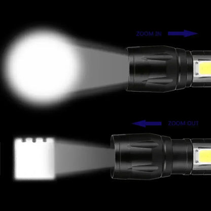 مصباح يدوي LED قابل لإعادة الشحن بقوة 100000 لومن – كشاف تكتيكي مقاوم للماء للتخييم وصيد الأسماك