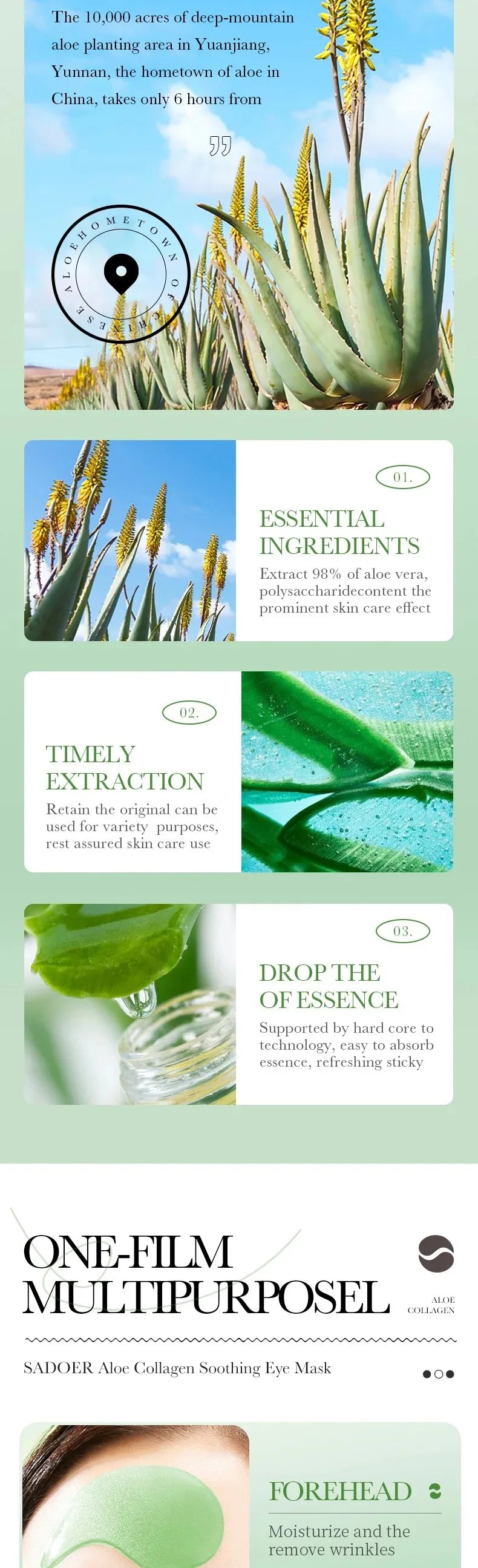 Aloe Vera Collagen Eye Mask (60pcs) – Anti-Dark-Circle Eye Patches