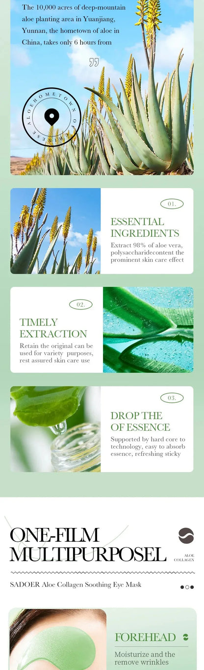 Aloe Vera Collagen Eye Mask (60pcs) – Anti-Dark-Circle Eye Patches