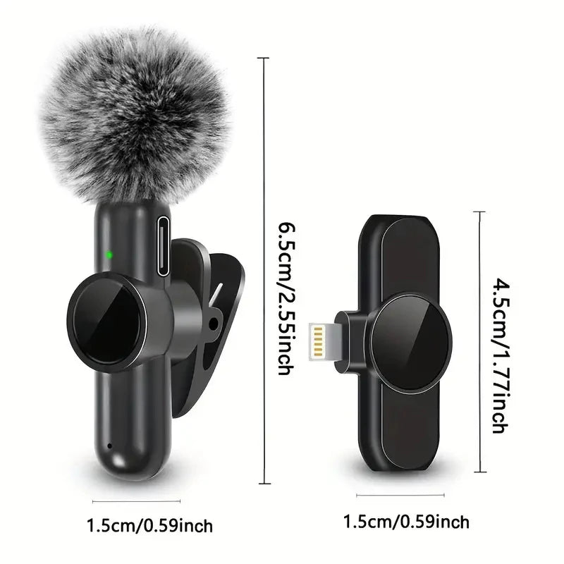 Wireless Lavalier Microphone – Windproof Mini Mic for iPhone &amp; Android