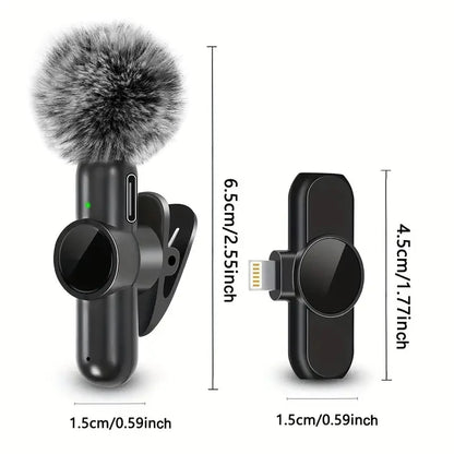 Wireless Lavalier Microphone – Windproof Mini Mic for iPhone &amp; Android