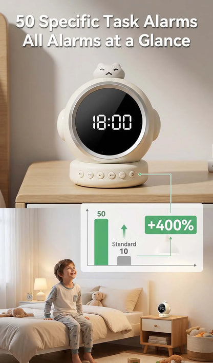 Smart AI Talking Alarm Clock for Kids – Sleep Training Robot Toy