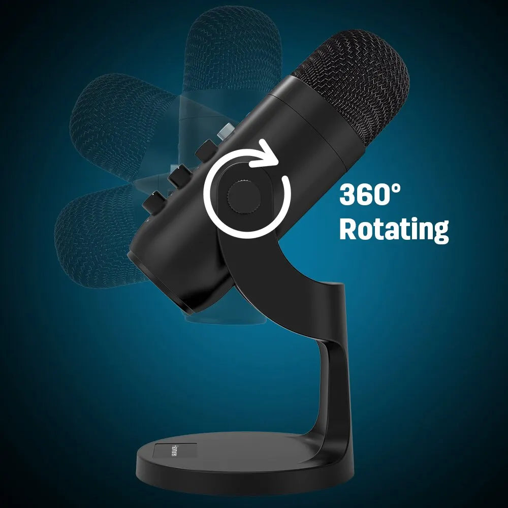 Haomuren USB Condenser Microphone – PC/Mac Streaming &amp; Podcast Mic