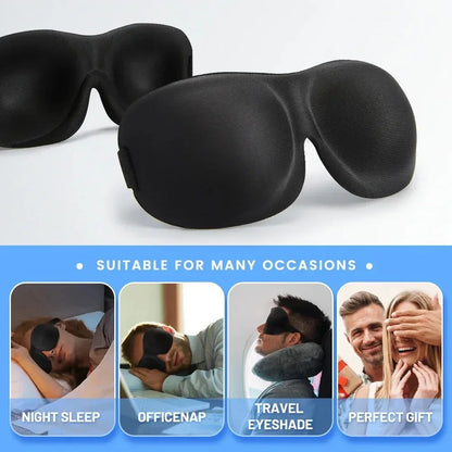 3D Memory Foam Sleep Mask – Lightweight Blindfold for Travel &amp; Rest