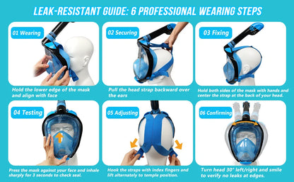 Full-Face Anti-Fog Snorkeling Mask – Waterproof Diving Mask for Adults &amp; Kids