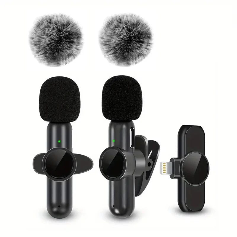 Wireless Lavalier Microphone – Windproof Mini Mic for iPhone &amp; Android