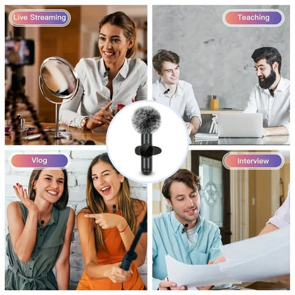 Wireless Lavalier Microphone – Windproof Mini Mic for iPhone &amp; Android