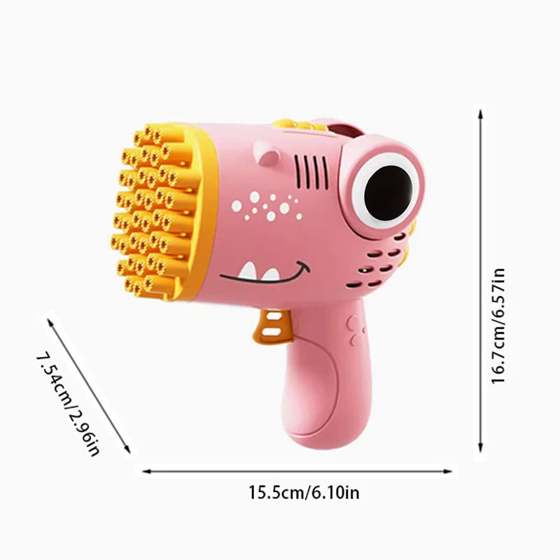 Dinosaur Bubble Machine – Handheld Electric Bubble Gun for Kids